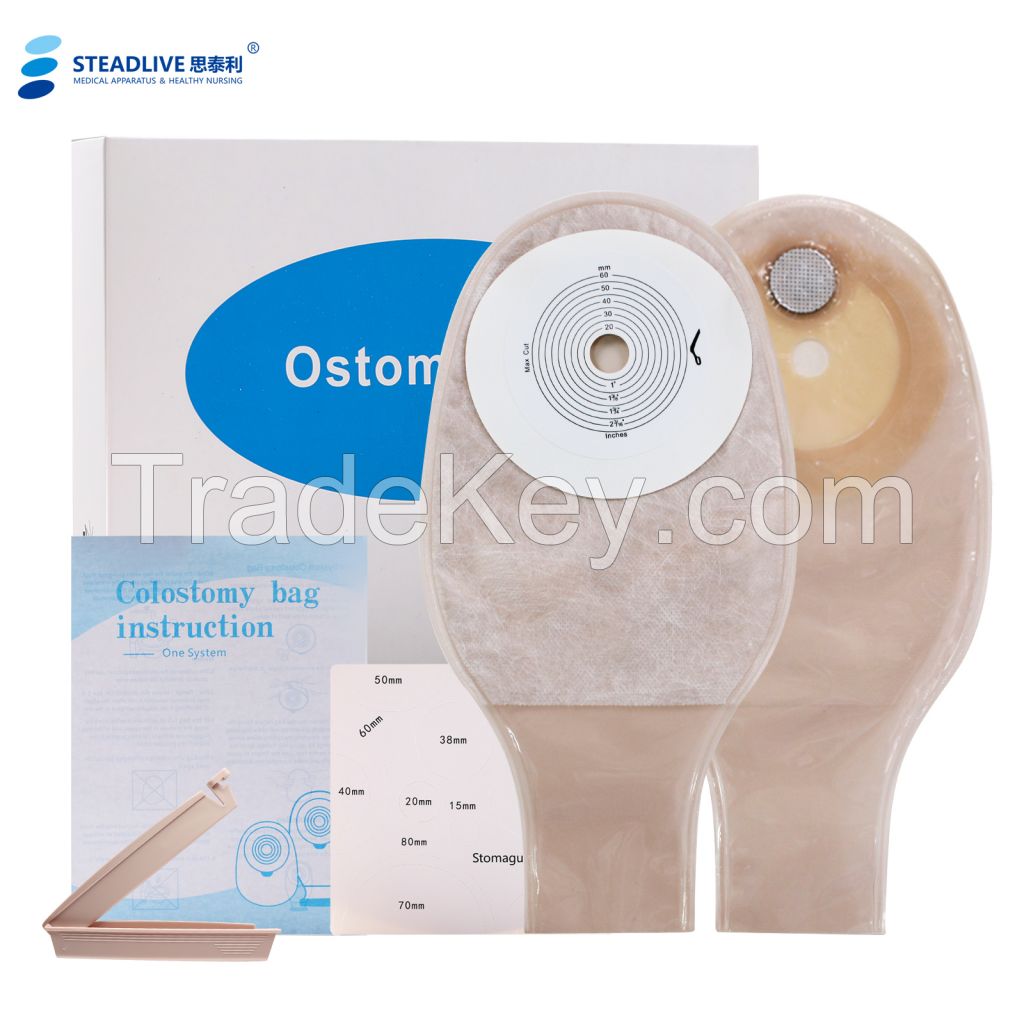 Colostomy bag 60mm one piece non-woven with carbon filter