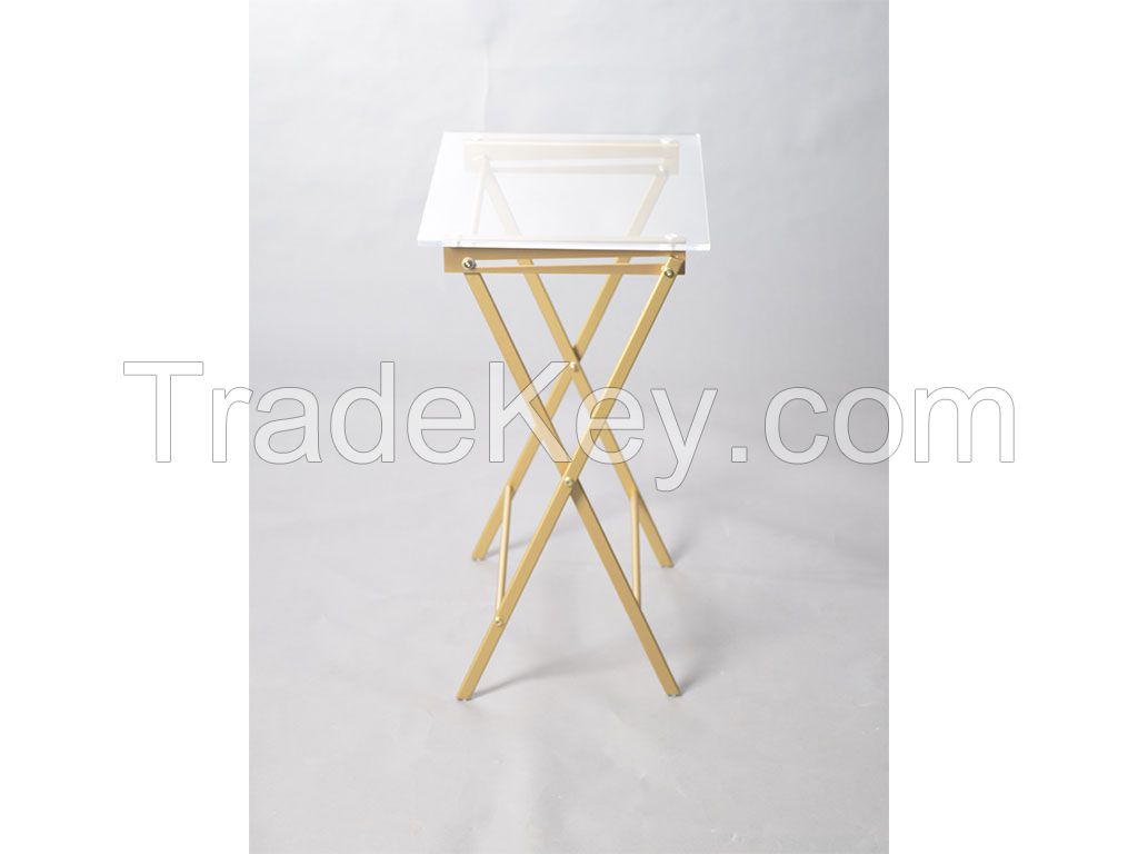 acrylic folding side table, acrylic folding end table