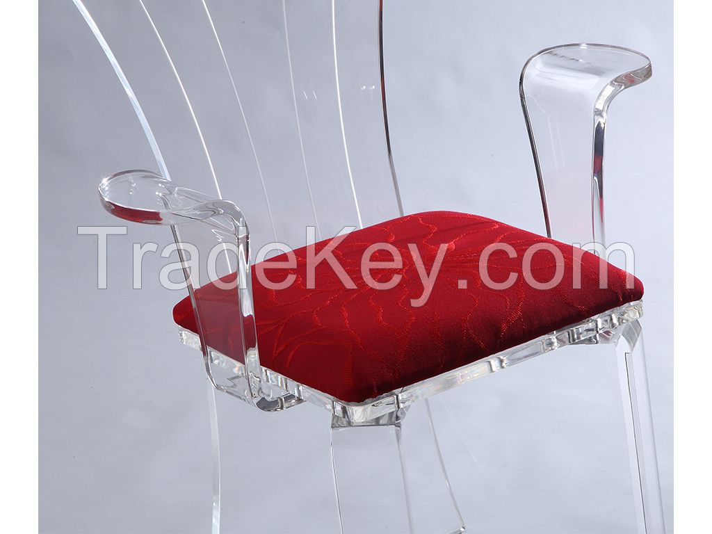 acrylic dining chair arm chair