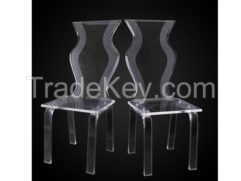 acrylic dining chair with fabric cushion