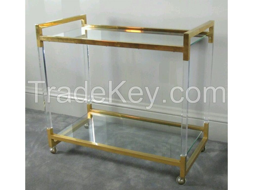 Acrylic Bar Cart Serving Cart Serving Trolley