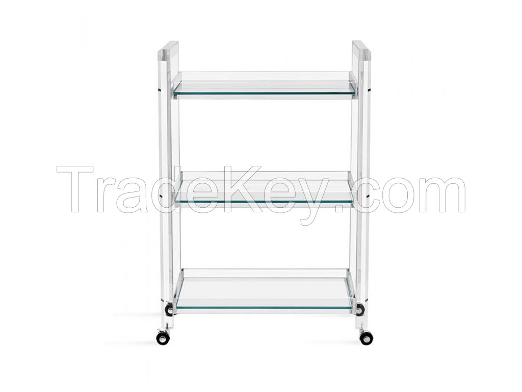 acrylic bar cart serving cart serving trolley