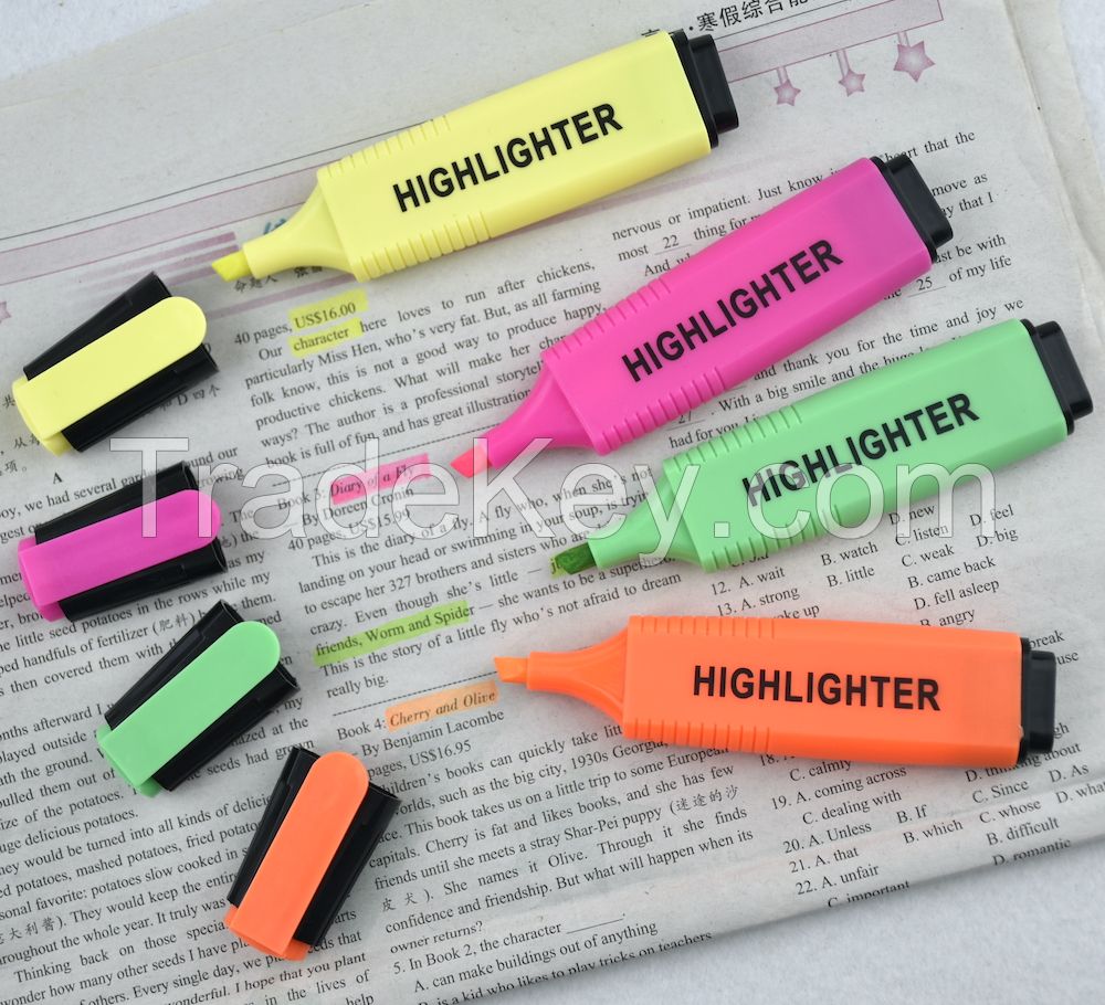 Office School Stationery products new fashion OEM fluorescent colorful marker pen highlighter pen set