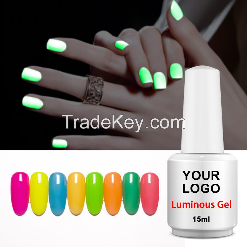 Hot Sale Luminous Nail Gel Neon Gel Polish Glow At Night Color Gel Nails