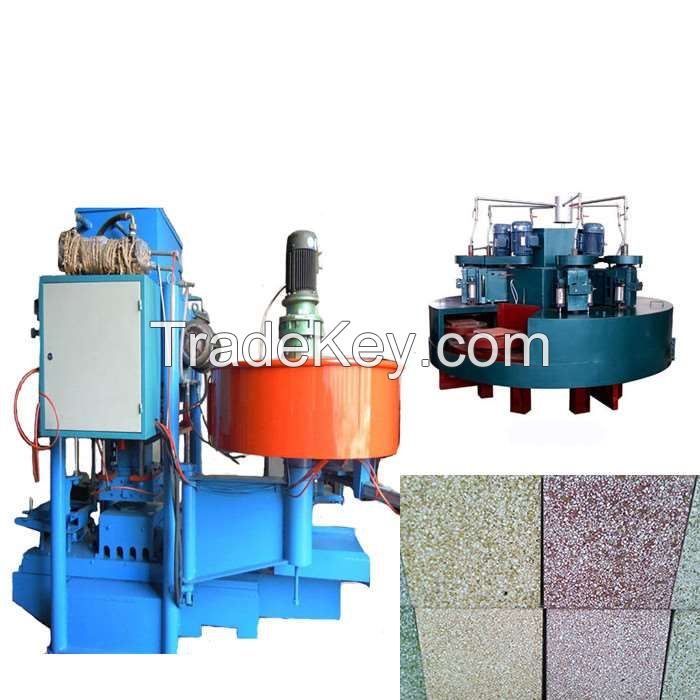 Adjustable thickness automatic terrazzo tile manufacturing and polishing machine