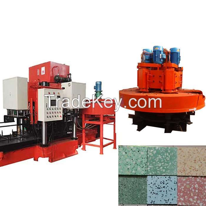 Adjustable thickness automatic terrazzo tile manufacturing and polishing machine