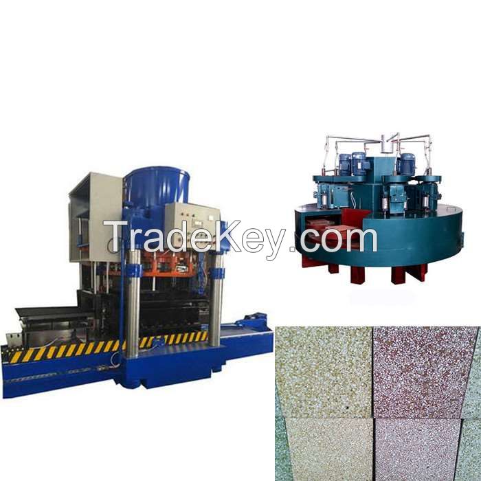 small scale high pressure terrazzo tile making machine in client production plant
