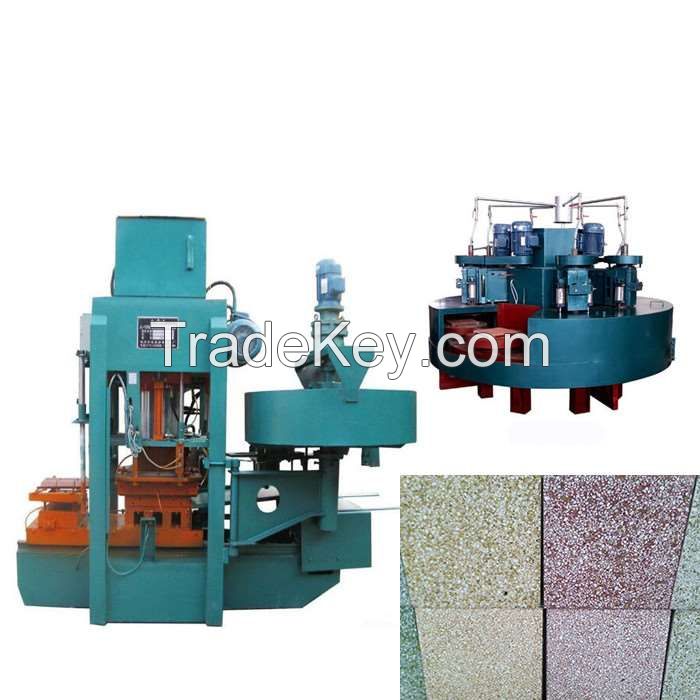 Adjustable thickness automatic terrazzo tile manufacturing and polishing machine