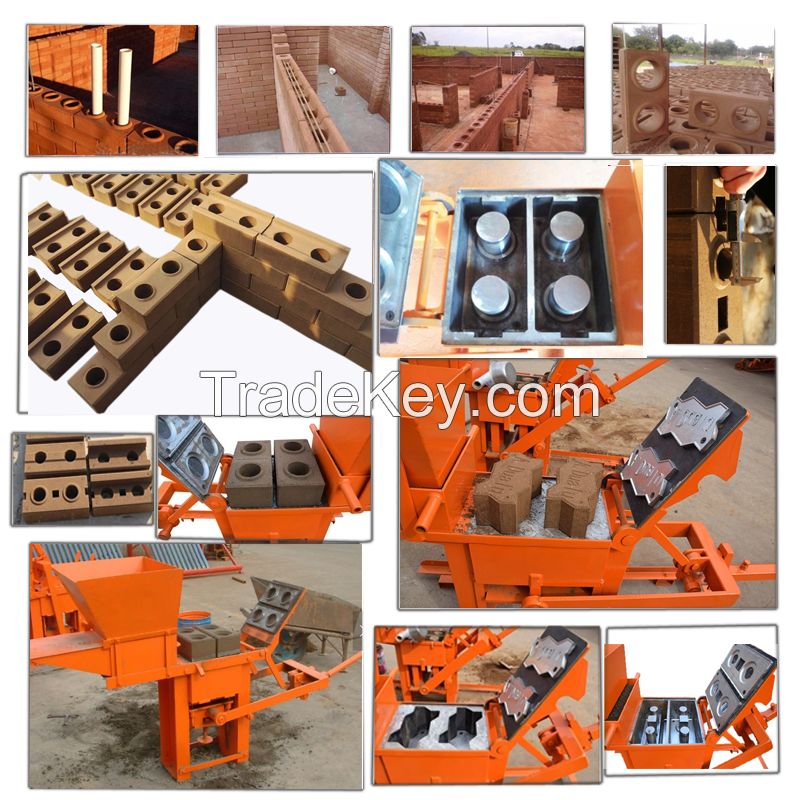 manual interlocking red clay soil mud brick block making machine Africa