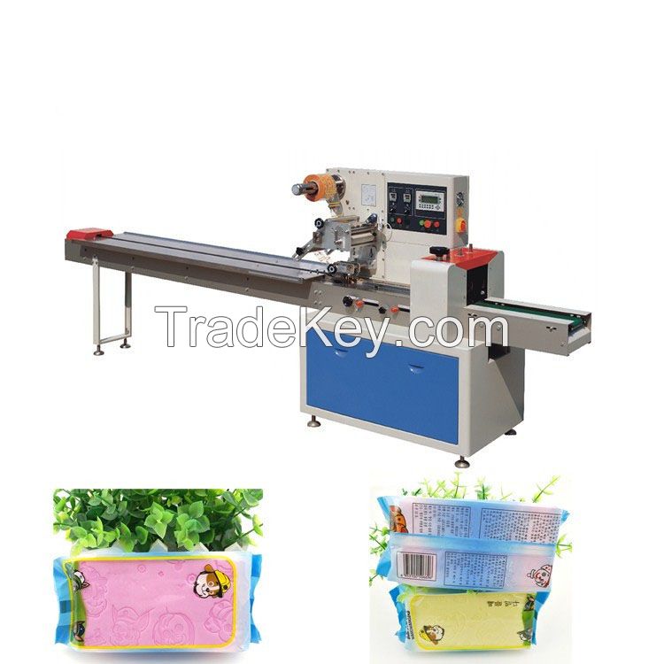 Automatic Pillow Type Packing Machine for food snack bar bread cookies ice