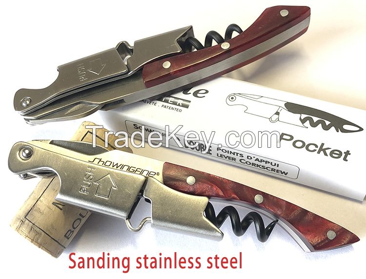 Resin corkscrew opener stainless steel