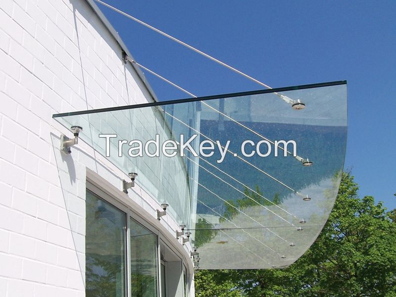 China Kun Xing building glass factory laminated glass safety canopy