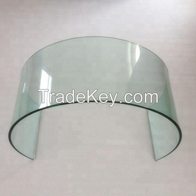 Export Singapore glass factory product hot bending annealed curved glass curtain wall