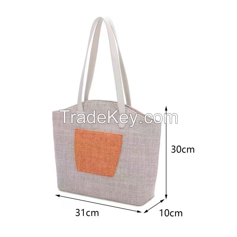 Pastoral Tote Bag 22 Summer New Women's Bag Oxford Cloth Large-capacity Shoulder Handbag