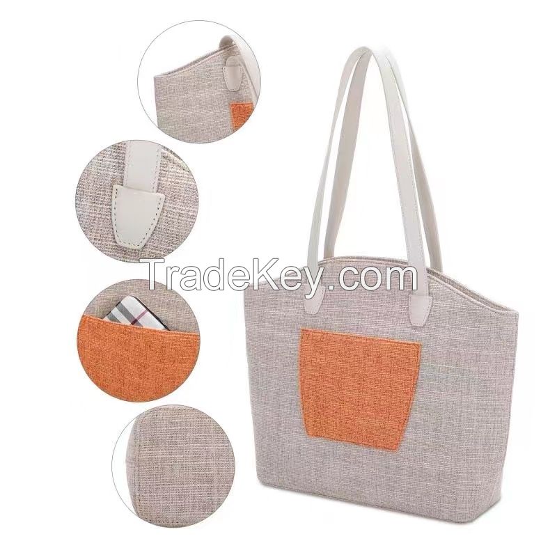 Pastoral Tote Bag 22 Summer New Women's Bag Oxford Cloth Large-capacity Shoulder Handbag