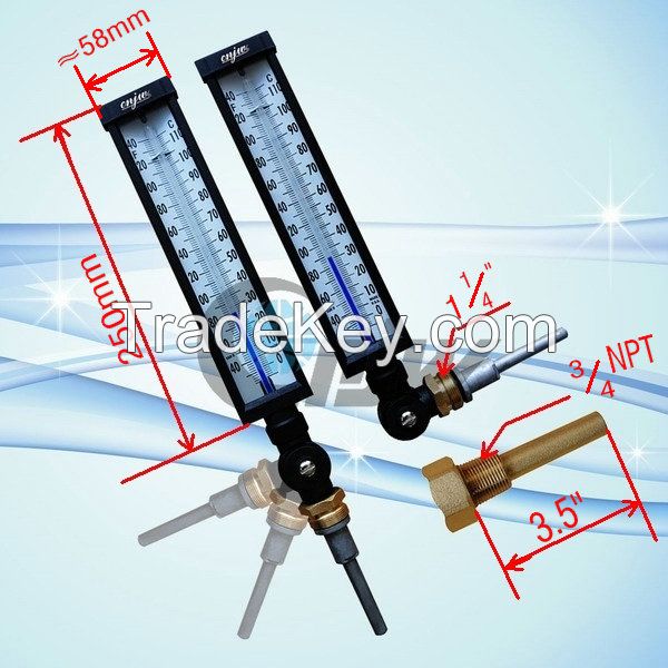 9" industrial adjustable angle glass thermometer 
