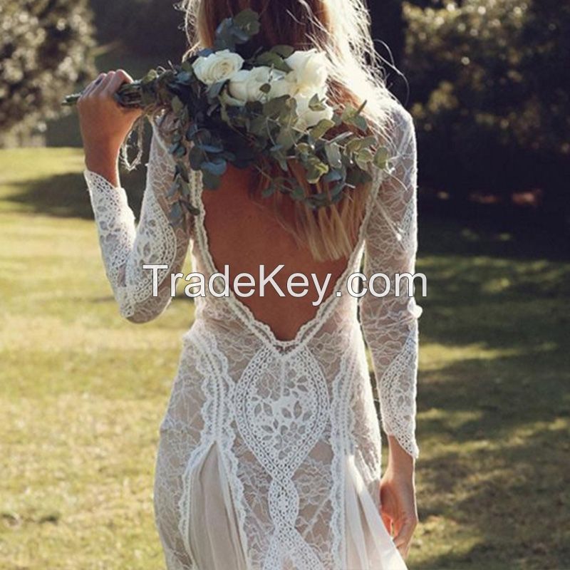 Elegant Princess Lace Wedding Dress 2022 Applique Bridal Gowns