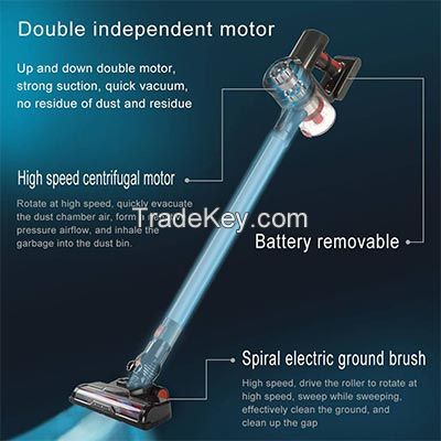 Digital display cordless vacuum cleaner with strong suction power