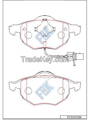 FBK Brake Pad FD26007 OE 1K0615106AL/5LD698151/3C0698151 for VOLKSWAGEN,SKODA,NISSAN,AUDI - PASSAT,GOLF