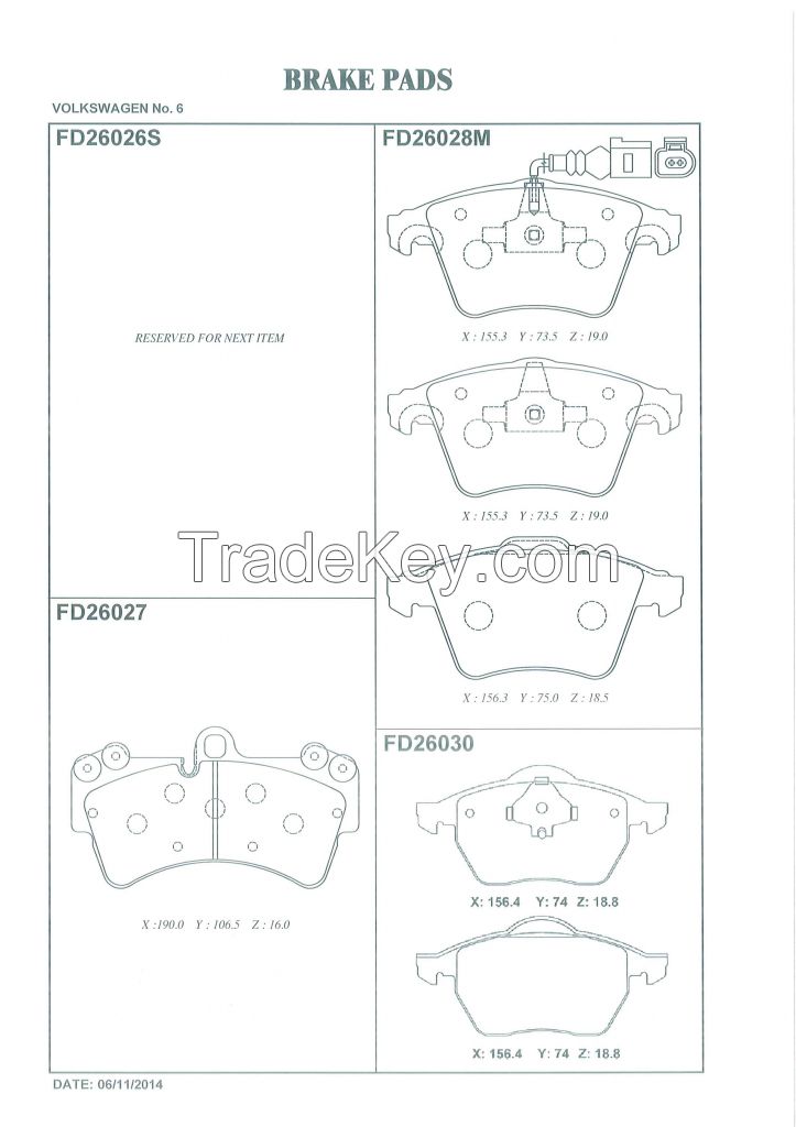 FBK Brake Pad FD26027 for OE 4L0698151B - AUDI Q7 PORSCHE CAYENNE VOLKSWAGEN TOUAREG