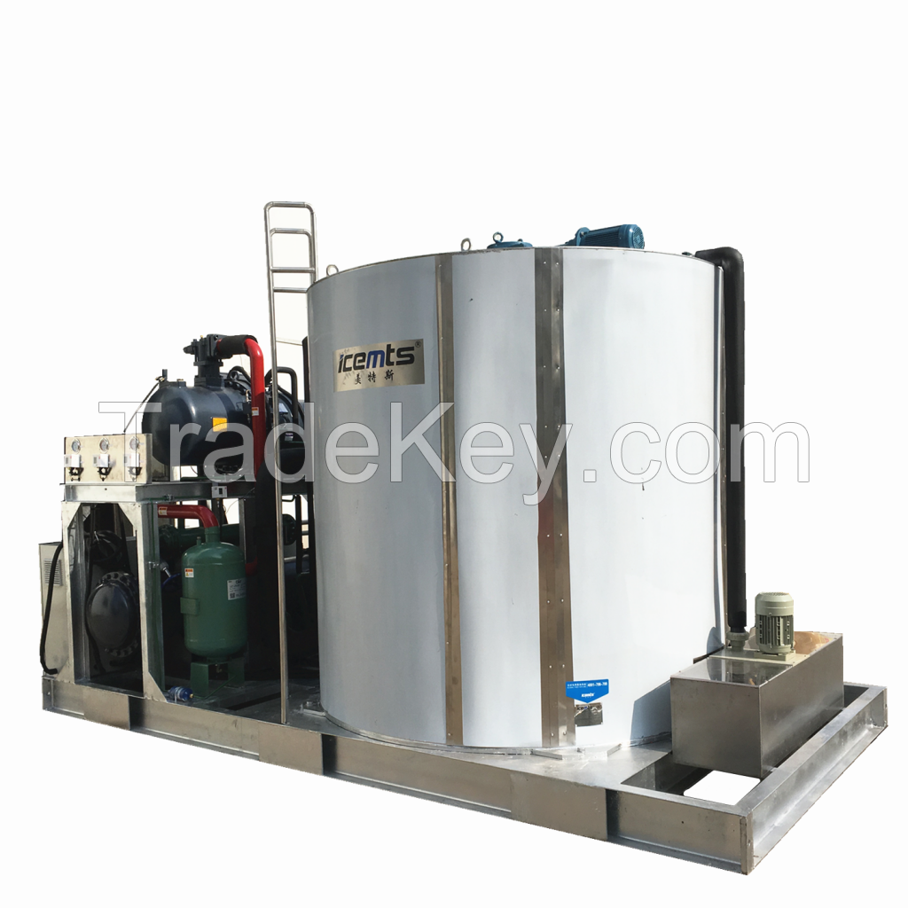 Flake Ice Machine ICEMTS 1 2 3 5T 10 Ton 15 20 30 40 Tons Commercial Industrial Flake Ice Making Machine Factory Low Price