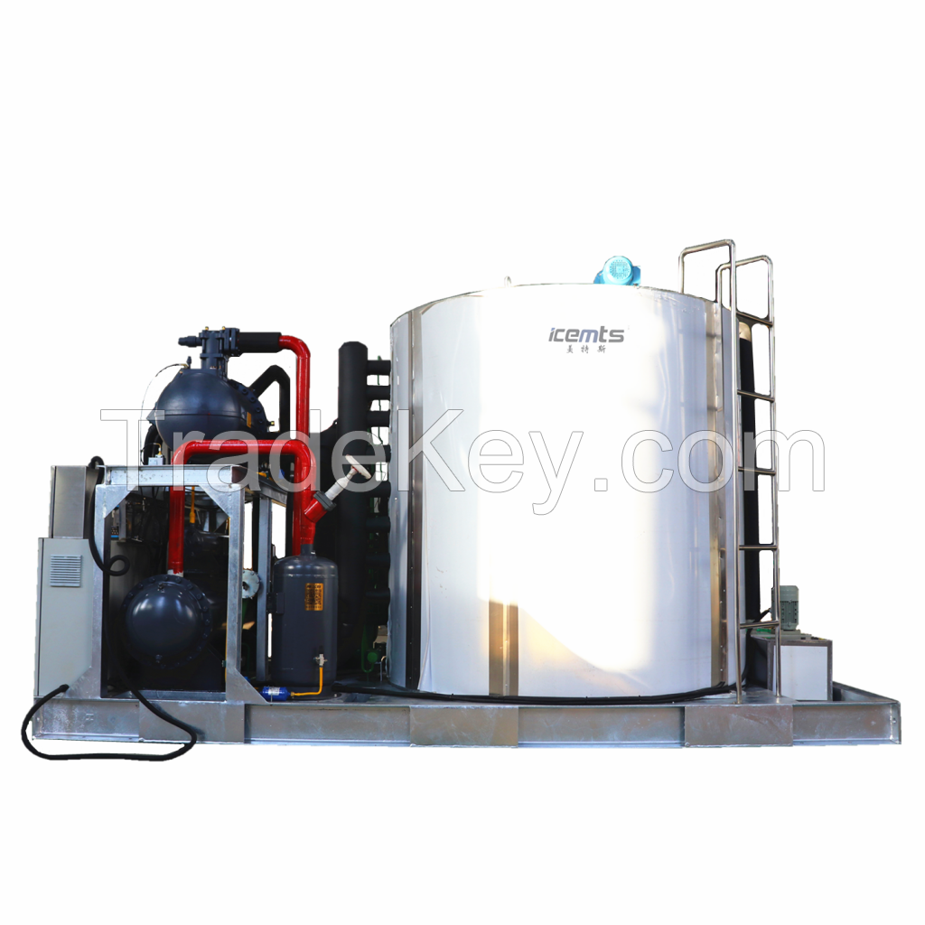 Flake Ice Machine ICEMTS 1 2 3 5T 10 Ton 15 20 30 40 Tons Commercial Industrial Flake Ice Making Machine Factory Low Price