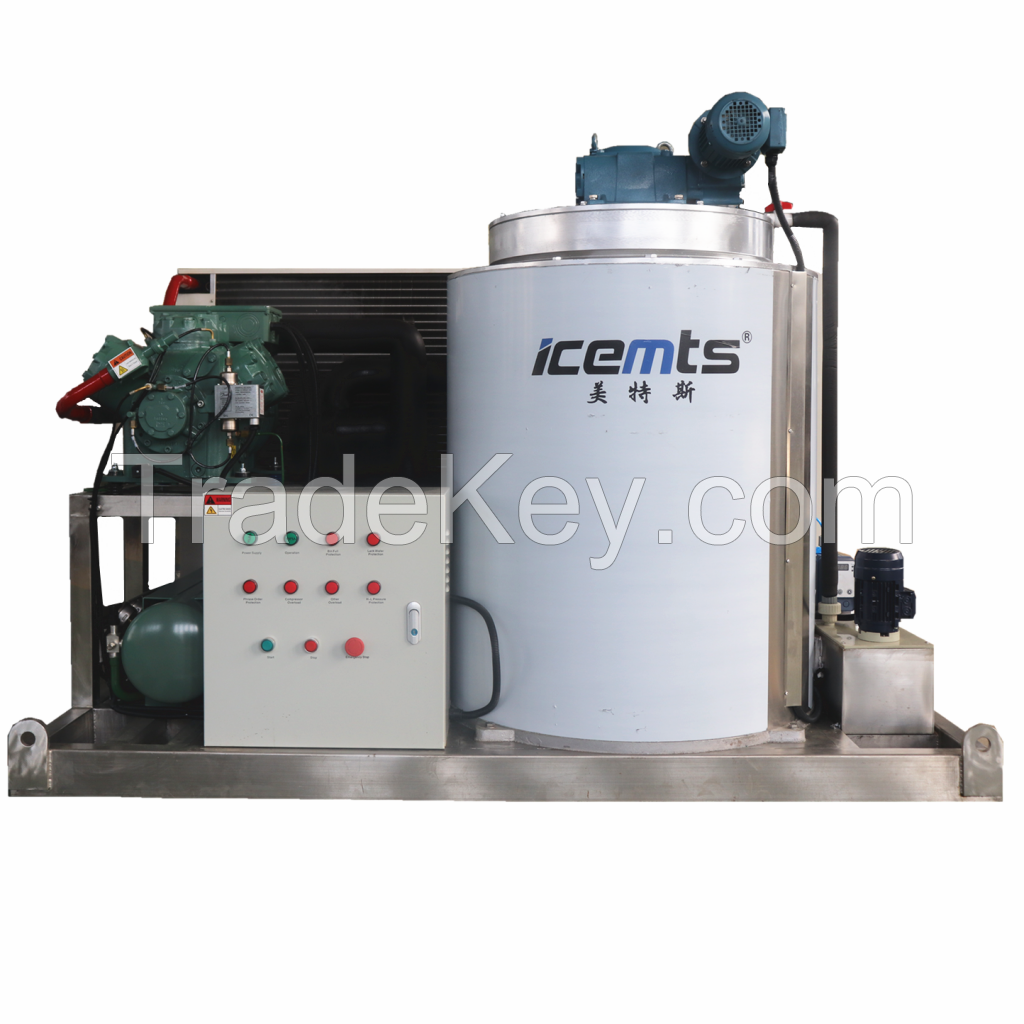 Flake Ice Machine ICEMTS 1 2 3 5T 10 Ton 15 20 30 40 Tons Commercial Industrial Flake Ice Making Machine Factory Low Price