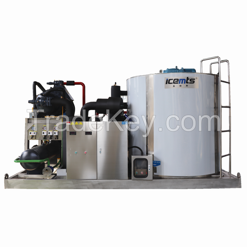 Flake Ice Machine ICEMTS 1 2 3 5T 10 Ton 15 20 30 40 Tons Commercial Industrial Flake Ice Making Machine Factory Low Price