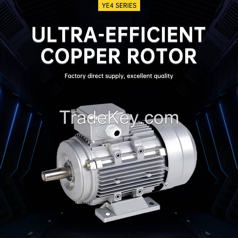 YE4 series ultra-high-efficiency copper rotor makes the motor dimension miniaturized, improves the electrical sbm rate (energy saving, power saving), etc.
