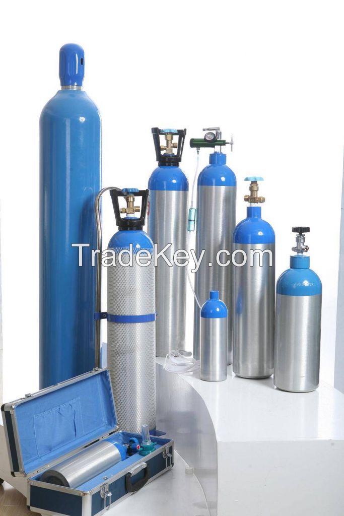 Aluminum oxygen gas cylinder