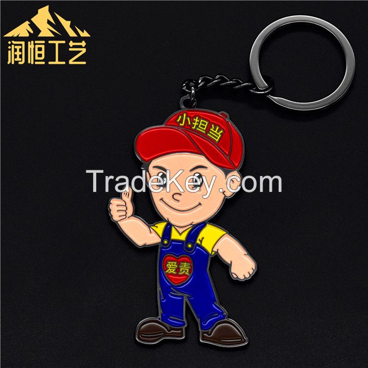 Metal Cartoon Key Chain Customized Advertising and Tourism Activities Cultural and Creative Gifts Logo Animation Pendant Customized