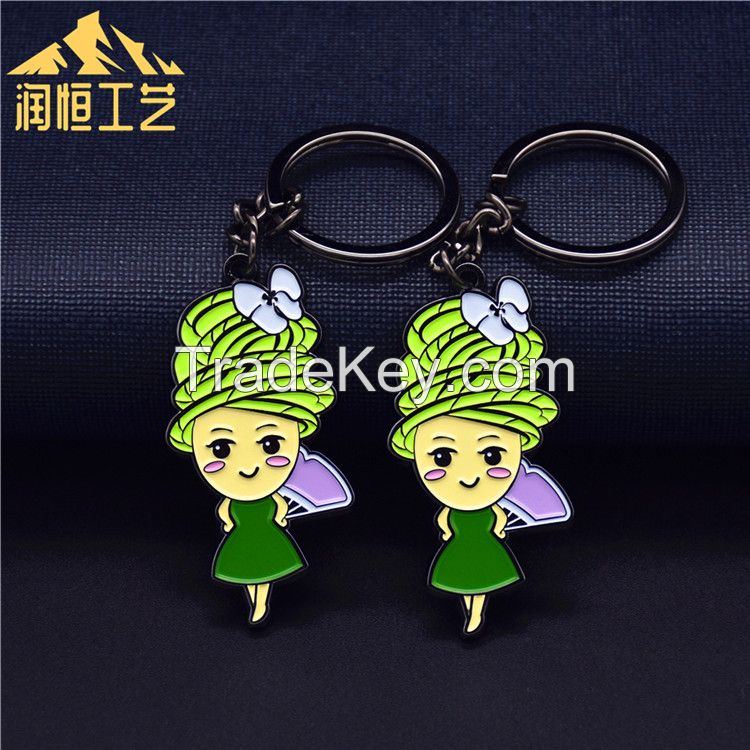 Metal Cartoon Key Chain Customized Advertising and Tourism Activities Cultural and Creative Gifts Logo Animation Pendant Customized
