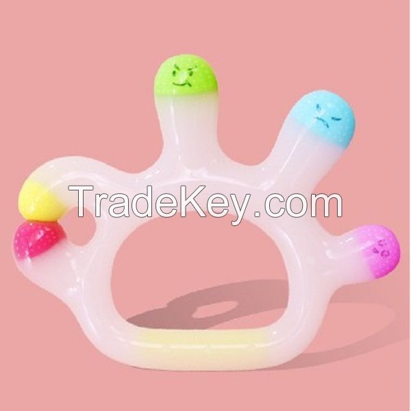 Silicone baby teether custom samll hand shape molars manufacturers& importers