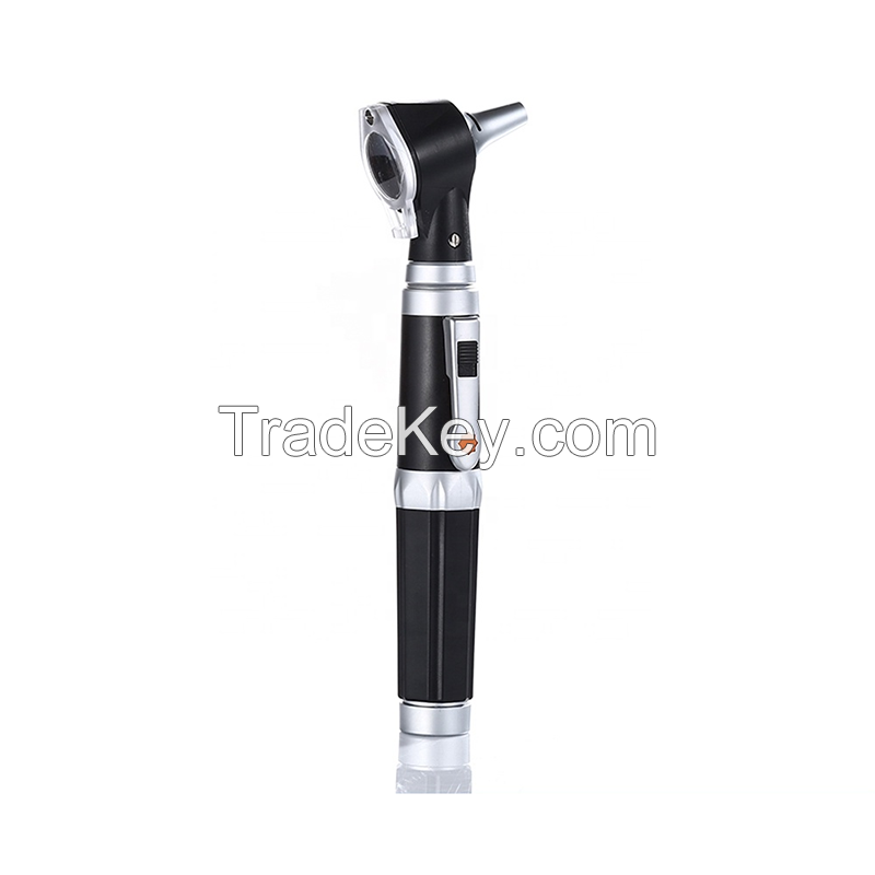 Fiber Otoscope Set Black  Optic Infant Otoscope Opthalmoscope for ENT Diagnostic Examination