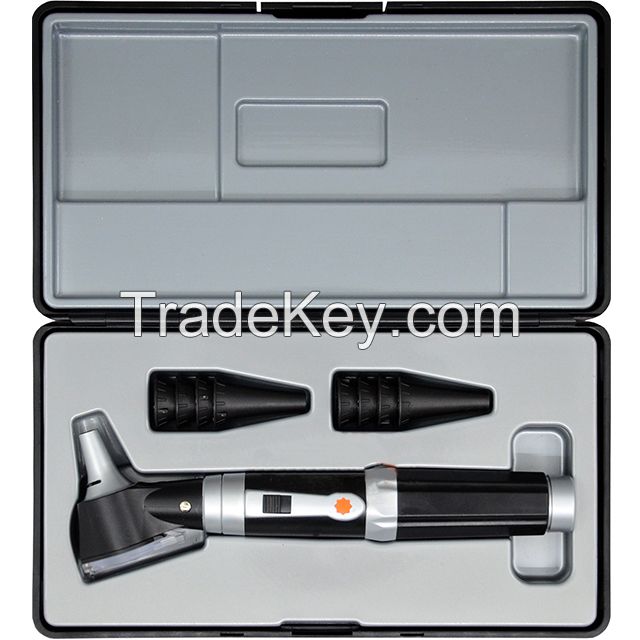 Fiber Otoscope Set Black  Optic Infant Otoscope Opthalmoscope for ENT Diagnostic Examination