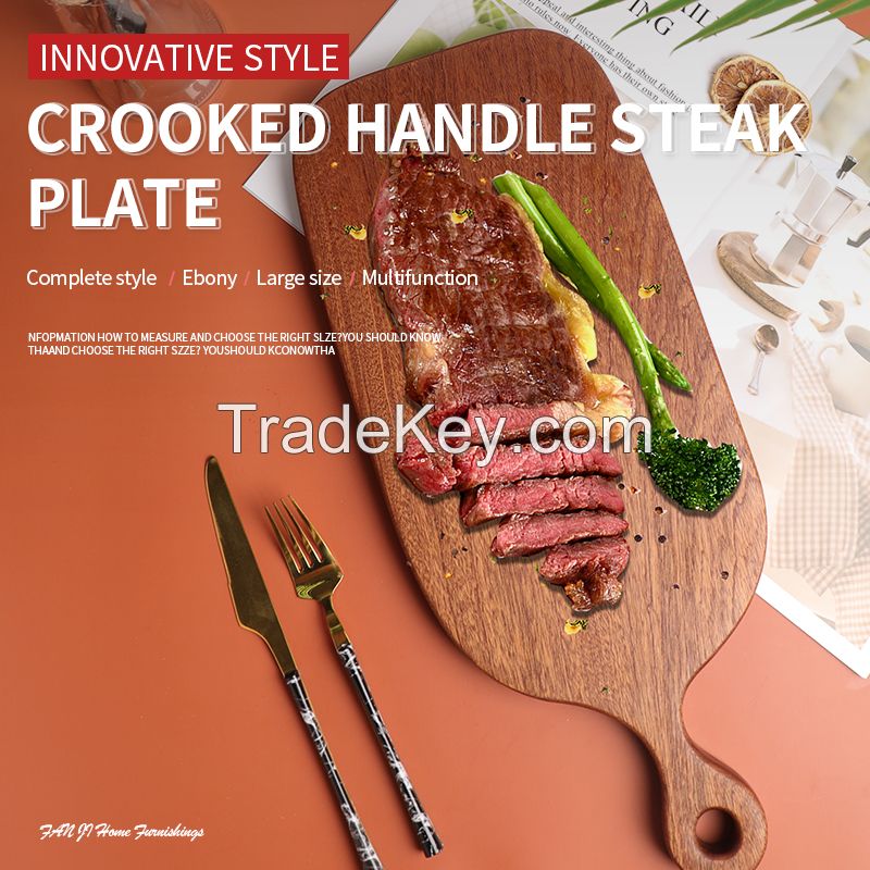 Crooked handle steak plate, shape and size can be customized/support batch ordering/support batch ordering/ contact customer service before placing an order