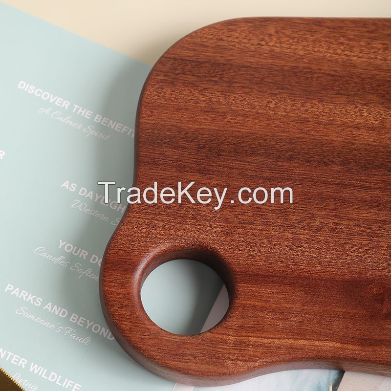 Ebony sandalwood solid wood cutting board, big hole and long, shape and size can be customized/support batch ordering/ contact customer service before placing an order