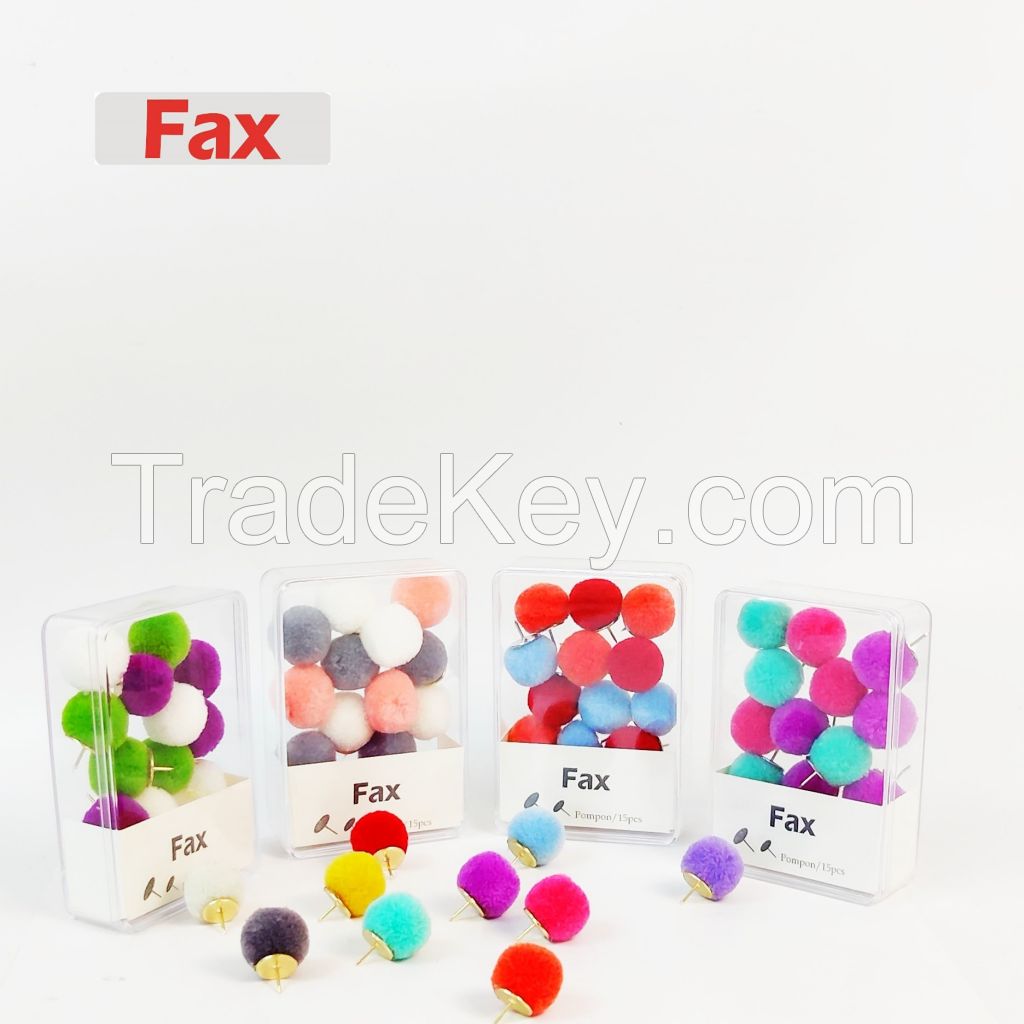 colorful pompom thumbtacks