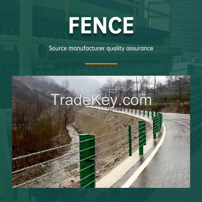 RONGYU Safety Guardrail Municipal Guardrail Airport Fence Corrugated Plate Guardrail Zinc Steel Guardrail