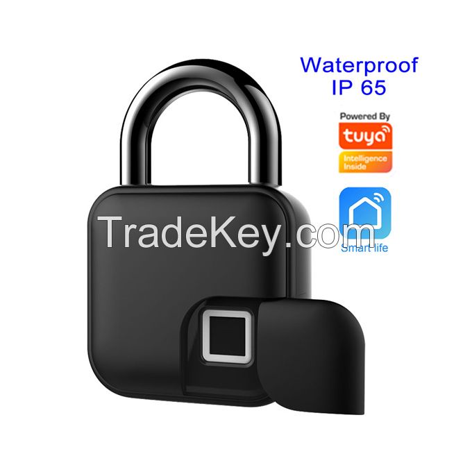 Waterproof Tuya Smart Fingerprint Padlock With Cover Smart Tuya Lock