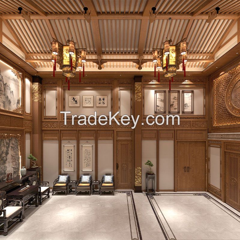 Chinese style full wall and half wall whole house customization 3      dep       