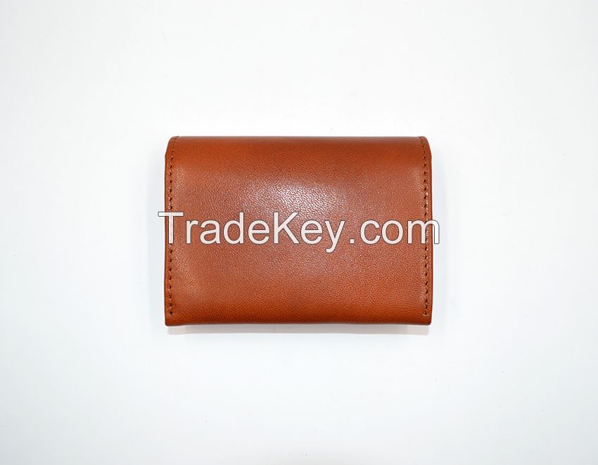 Shiny bifold leather wallet for man, RFID Blocking man wallet