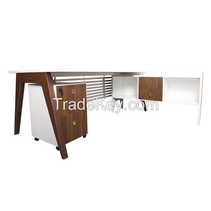  High-end desk with cabinet, can be customized a full set of desk and file cabinet, size specifications and other details according to the customer service customization