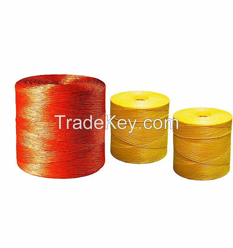 agriculture & garden builder rope 3ply 4ply twisted PP splitfilm pp baler twine & cord
