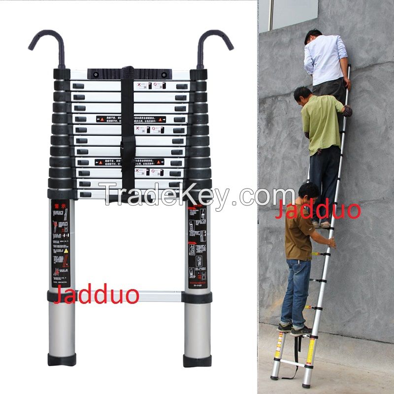 Single Telescopic Ladder with Hook+Anti-slip Cushion