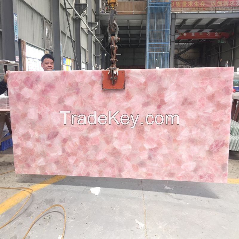 Natural Amethyst Slab Rose Quartz White Crystal Semiprecious Stone Slab