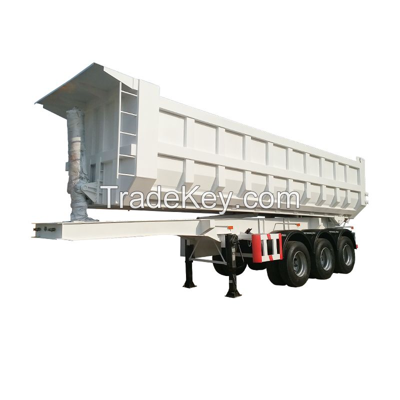 Hydraulic 60 Tons Dump Semi-Trailer Sand Gravel Transport Dump Truck