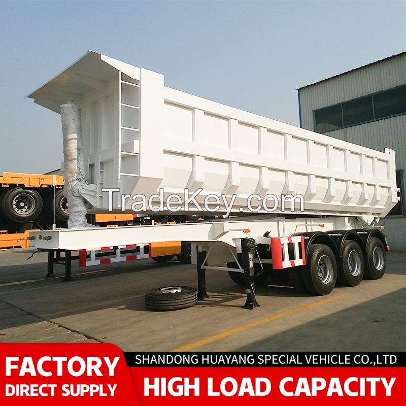 Hydraulic 60 Tons Dump Semi-Trailer Sand Gravel Transport Dump Truck
