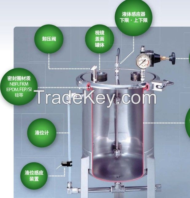 Laboratory stainless steel storage tank with liquid level gauge, quick opening structure, movable pressure vessel with trolley, non-standard customization