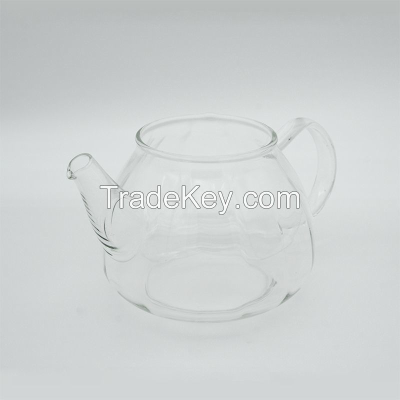 Heat-Resistant Borosilicate Glass Light-lines Teapot with 304 Stainless Steel Infuser DX-Z204ï¼Œ600ml